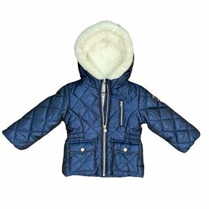 OshKosh B'gosh Girls Navy Hooded Full Zip Puffer Jacket 2T
